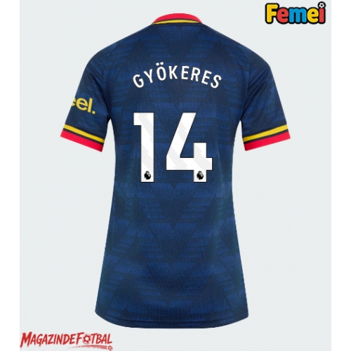 Arsenal Viktor Gyokeres #14 Tricou Fotbal Replică 2026-27 Femei Deplasare Arsenal Viktor Gyokeres #14 Tricou Fotbal Replică 2026-27 Femei Deplasare